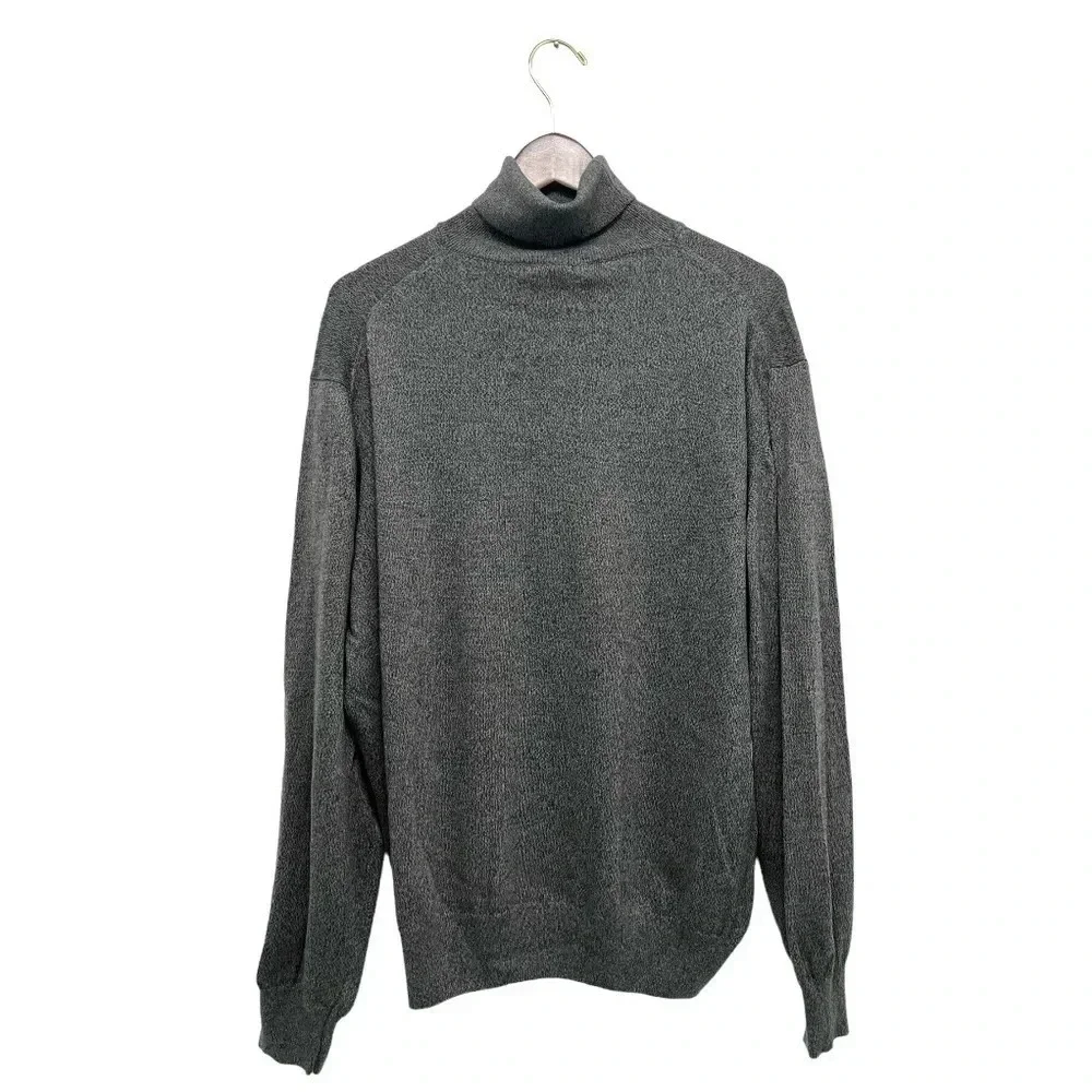 Pronto Uomo Firenze Italian Cotton Tuttle Neck Long Sleeve Men’s Sweater Grey L - Picture 2 of 7